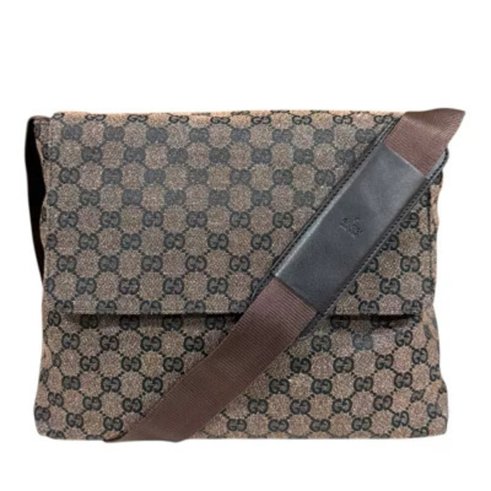 Gucci GG Canvas Shoulder Bag Brown